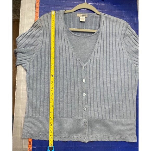 Vintage Urban Works Women Large 100% Silk Cardigan Attached Scoop Shirt Sweater - Picture 6 of 8